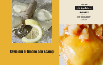 Ravioloni al limone con scampi